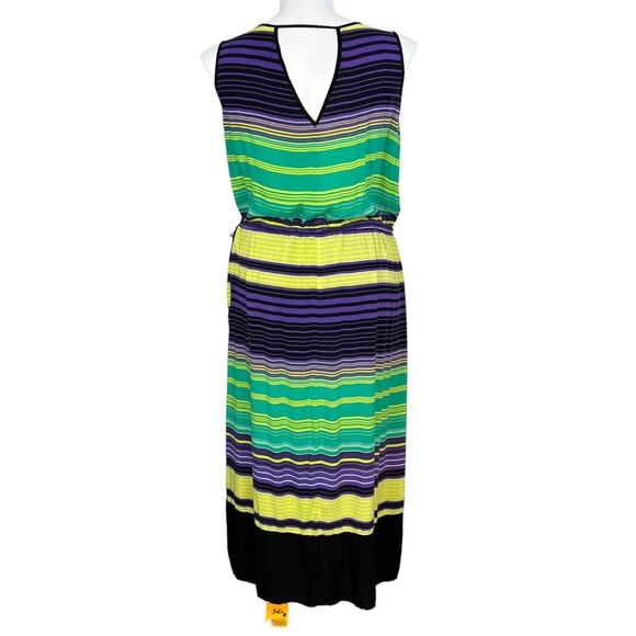 In the MIx Womens Maxi Sundress Lightweight Striped Blouson Multicolor 2X - Picture 4 of 10